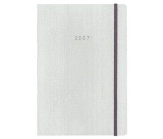 Next ημερολόγιο 2027 Fabric εβδομαδιαίο flexi λευκό με λάστιχο 14x21εκ.