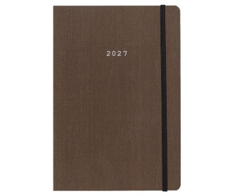Next ημερολόγιο 2027 Fabric εβδομαδιαίο flexi καφέ με λάστιχο 14x21εκ.