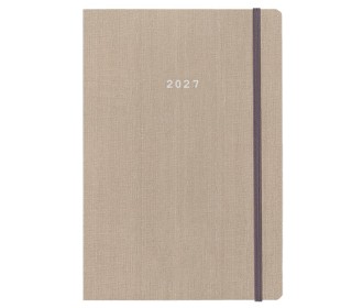 Next ημερολόγιο 2027 Fabric εβδομαδιαίο flexi μπεζ με λάστιχο 14x21εκ.