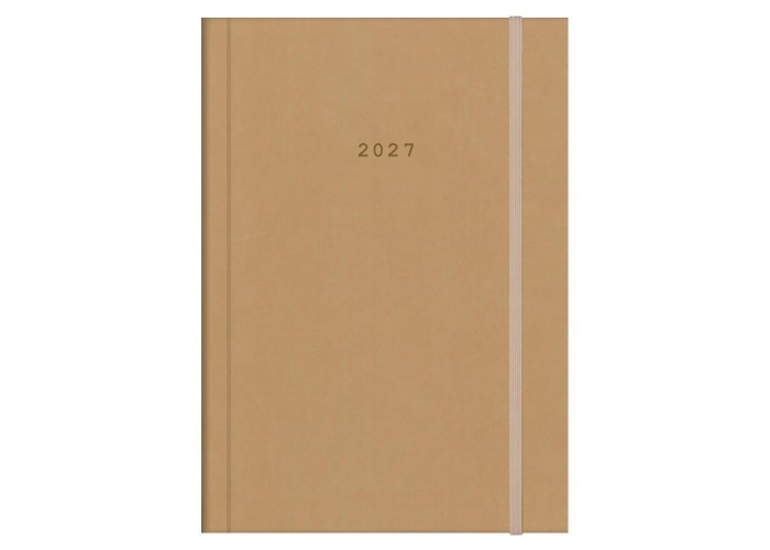 Next ημερολόγιο 2027 velvet ημερήσιο δετό μπεζ με λάστιχο 14x21εκ. Δυνατότητα εκτύπωσης