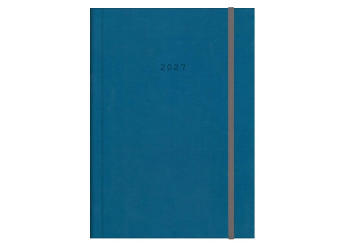 Next ημερολόγιο 2027 velvet ημερήσιο δετό μπλε με λάστιχο 14x21εκ. Δυνατότητα εκτύπωσης