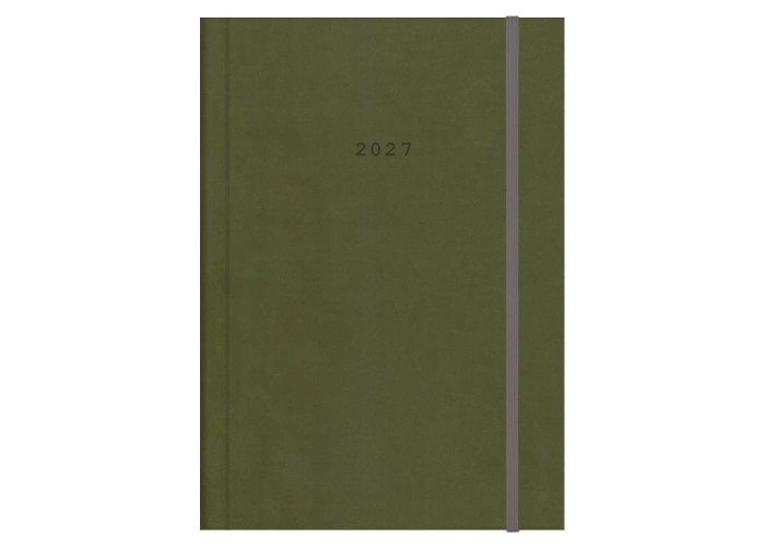 Next ημερολόγιο 2027 velvet ημερήσιο δετό λαδί με λάστιχο 14x21εκ. Δυνατότητα εκτύπωσης