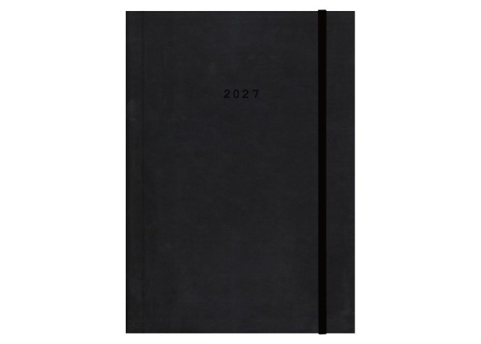 Next ημερολόγιο 2027 velvet ημερήσιο δετό μαύρο με λάστιχο 14x21εκ. Δυνατότητα εκτύπωσης