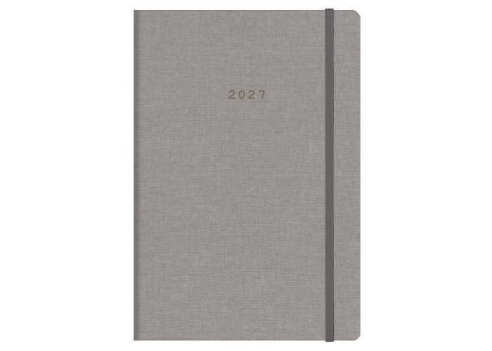 Next ημερολόγιο 2027 Nomads ημερήσιο flexi γκρι ανοιχτό με λάστιχο 14x21εκ. Δυνατότητα εκτύπωσης