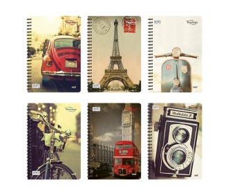 Next vintage τετράδιο σπιράλ 17x25εκ. 2θεμ.