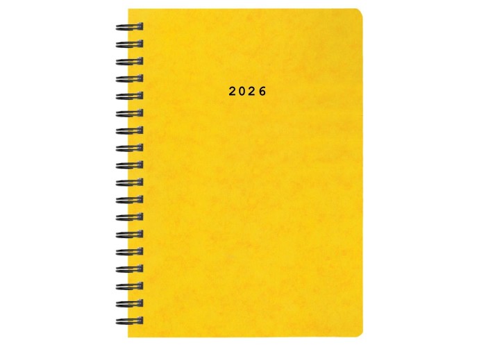 Next ημερολόγιο 2026 πρεσπάν ημερήσιο σπιράλ κίτρινο 17x25εκ.  Δυνατότητα εκτύπωσης