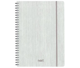 Next fabric τετράδιο σπιράλ λάστιχο λευκό 17x25εκ. 70φ. 2θ Next fabric τετράδιο σπιράλ λάστιχο λευκό 17x25εκ. 70φ. 2θ