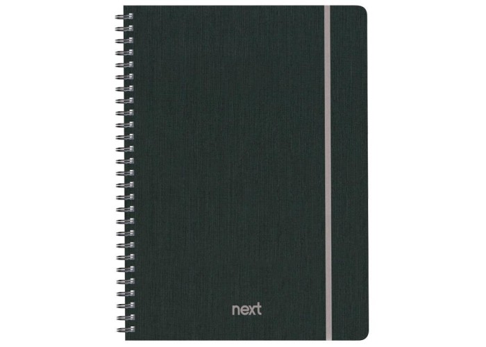 Next fabric τετράδιο σπιράλ λάστιχο γκρι 17x25εκ. 70φ. 2θ Next fabric τετράδιο σπιράλ λάστιχο γκρι 17x25εκ. 70φ. 2θ