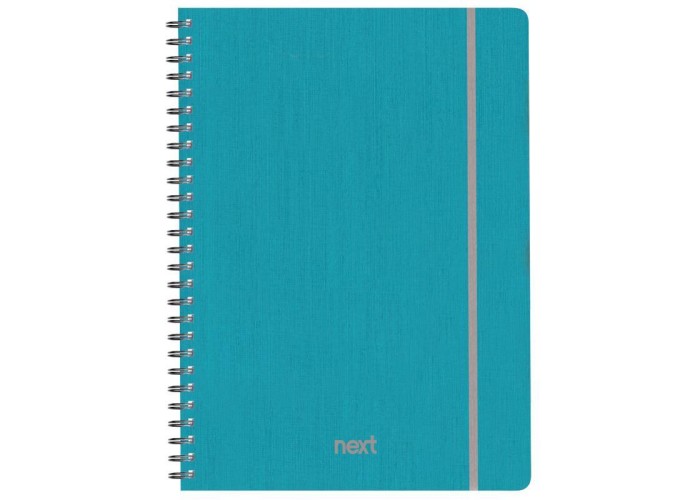 Next fabric τετράδιο σπιράλ λάστιχο γαλάζιο 17x25εκ. 70φ. 2θ