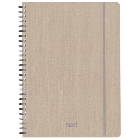 Next fabric τετράδιο σπιράλ λάστιχο εκρού 17x25εκ. 70φ. 2θ Next fabric τετράδιο σπιράλ λάστιχο εκρού 17x25εκ. 70φ. 2θ