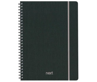 Next fabric τετράδιο σπιράλ λάστιχο γκρι 17x25εκ. 105φ. 3θ