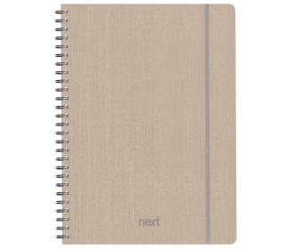 Next fabric τετράδιο σπιράλ λάστιχο εκρού 17x25εκ. 140φ. 4θ Next fabric τετράδιο σπιράλ λάστιχο εκρού 17x25εκ. 140φ. 4θ