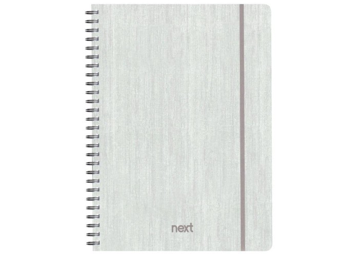 Next fabric τετράδιο σπιράλ λάστιχο λευκό 21x29εκ. 140φ. 4θ
