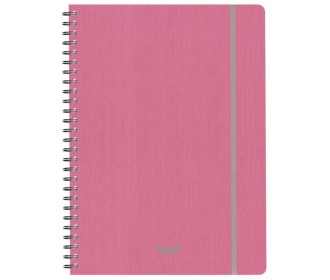 Next fabric τετράδιο σπιράλ λάστιχο ροζ  21x29εκ. 140φ. 4θ