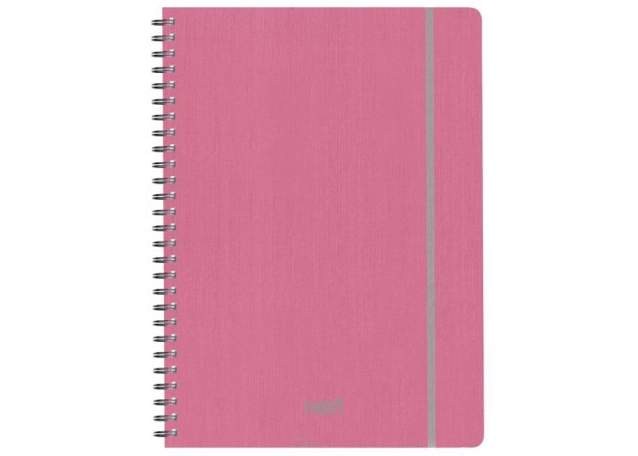 Next fabric τετράδιο σπιράλ λάστιχο ροζ  21x29εκ. 140φ. 4θ