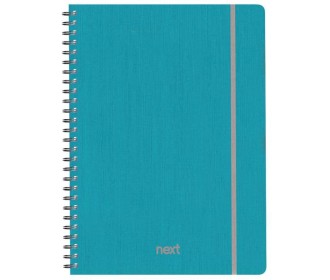 Next fabric τετράδιο σπιράλ λάστιχο γαλάζιο 21x29εκ. 140φ. 4θ