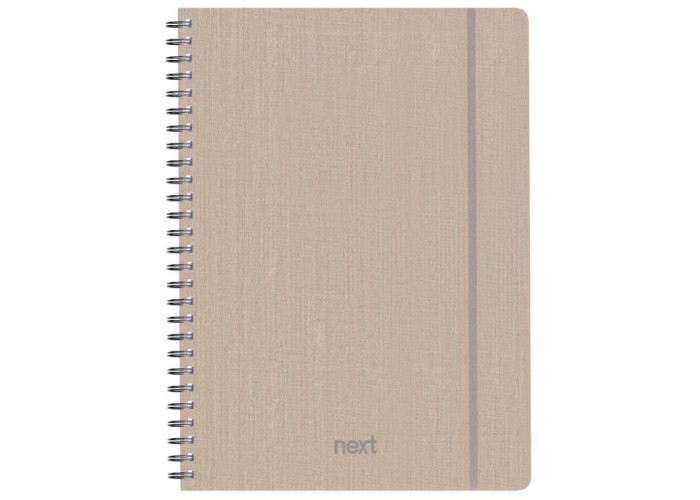 Next fabric τετράδιο σπιράλ λάστιχο εκρού 21x29εκ. 140φ. 4θ