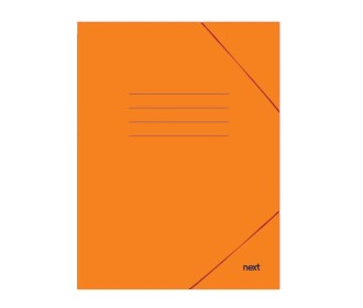 Next φάκελος με λάστιχο πλαστικοποιημένος πορτοκαλί Υ35x25εκ.