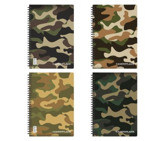 Next camouflage τετράδιο σπιράλ 17x25εκ. 2θεμ.