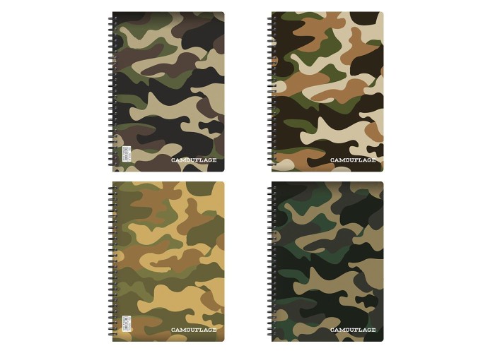 Next camouflage τετράδιο σπιράλ 17x25εκ. 4θεμ.