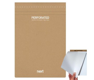 Next μπλοκ σημειώσεων perforated λευκό 20x29εκ., 80φ., 70γρ.