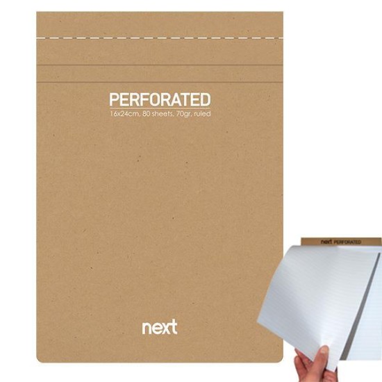 Next μπλοκ σημειώσεων perforated λευκό 16,5x24εκ., 80φ., 70γρ. Next μπλοκ σημειώσεων perforated λευκό 16,5x24εκ., 80φ., 70γρ.