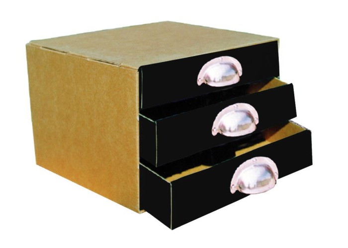 Next συρταριέρα 3συρτ.classic μαύρα - μεταλ. λαβές Α5 Y25x17x20εκ.