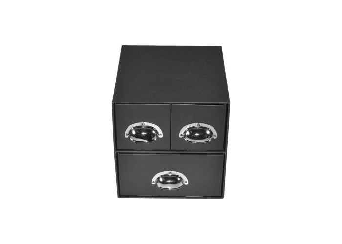 Next συρταριέρα 3συρτ. classic μαύρα - μεταλ. λαβές Υ21x22x23εκ.