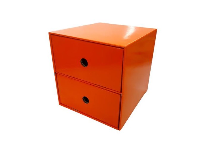 Next συρταριέρα 2 συρτάρια πορτοκαλί Υ22x23x21εκ.