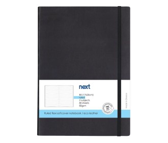 Next Premium μαύρο τετράδιο ριγέ flexi λάστιχο 2 θέματα 80 φύλλα 17x25εκ. Δυνατότητα εκτύπωσης Next Premium μαύρο τετράδιο ριγέ flexi λάστιχο 2 θέματα 80 φύλλα 17x25εκ. Δυνατότητα εκτύπωσης