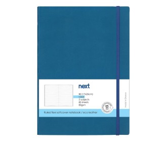 Next Premium μπλε τετράδιο ριγέ flexi λάστιχο 2 θέματα 80 φύλλα 17x25εκ. Δυνατότητα εκτύπωσης
