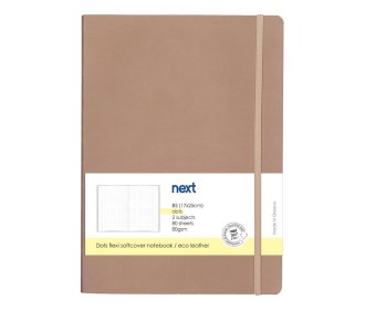 Next Premium μπεζ τετράδιο Dots flexi λάστιχο 2 θέματα 80 φύλλα 17x25εκ. Δυνατότητα εκτύπωσης Next Premium μπεζ τετράδιο Dots flexi λάστιχο 2 θέματα 80 φύλλα 17x25εκ. Δυνατότητα εκτύπωσης