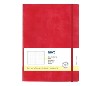 Next Premium κόκκινο τετράδιο Dots flexi λάστιχο 2 θέματα 80 φύλλα 17x25εκ. Δυνατότητα εκτύπωσης Next Premium κόκκινο τετράδιο Dots flexi λάστιχο 2 θέματα 80 φύλλα 17x25εκ. Δυνατότητα εκτύπωσης
