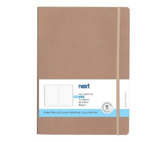 Next Premium μπεζ τετράδιο ριγέ flexi λάστιχο 2 θέματα 80 φύλλα 14x21εκ. Δυνατότητα εκτύπωσης Next Premium μπεζ τετράδιο ριγέ flexi λάστιχο 2 θέματα 80 φύλλα 14x21εκ. Δυνατότητα εκτύπωσης