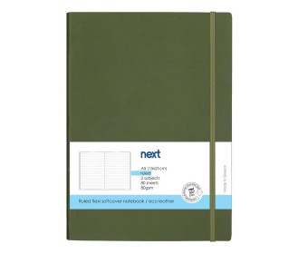 Next Premium πράσινο τετράδιο ριγέ flexi λάστιχο 2 θέματα 80 φύλλα 14x21εκ. Δυνατότητα εκτύπωσης Next Premium πράσινο τετράδιο ριγέ flexi λάστιχο 2 θέματα 80 φύλλα 14x21εκ. Δυνατότητα εκτύπωσης