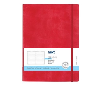 Next Premium κόκκινο τετράδιο ριγέ flexi λάστιχο 2 θέματα 80 φύλλα 14x21εκ. Δυνατότητα εκτύπωσης Next Premium κόκκινο τετράδιο ριγέ flexi λάστιχο 2 θέματα 80 φύλλα 14x21εκ. Δυνατότητα εκτύπωσης
