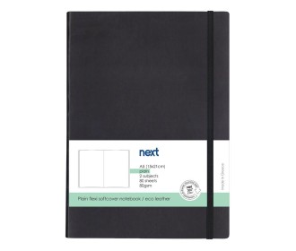 Next Premium μαύρο τετράδιο λευκό flexi λάστιχο 2 θέματα 80 φύλλα 14x21εκ. Δυνατότητα εκτύπωσης