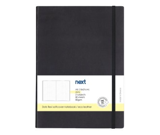 Next Premium μαύρο τετράδιο Dots flexi λάστιχο 2 θέματα 80 φύλλα 14x21εκ. Δυνατότητα εκτύπωσης Next Premium μαύρο τετράδιο Dots flexi λάστιχο 2 θέματα 80 φύλλα 14x21εκ. Δυνατότητα εκτύπωσης