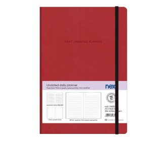 Next Undated daily planner premium flexi κόκκινο 14x20,5εκ.