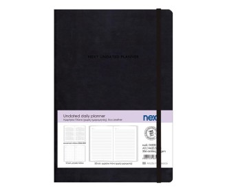 Next Undated daily planner premium flexi μαύρο 14x20.,5 εκ.