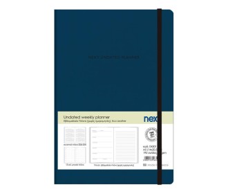 Next Undated weekly planner premium flexi μπλε 14x20,5 εκ.