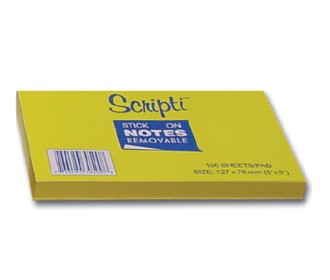 Scripti αυτοκόλλ.χαρτάκια κίτρινα 7,6x12,7εκ. 100φ. Scripti αυτοκόλλ.χαρτάκια κίτρινα 7,6x12,7εκ. 100φ.