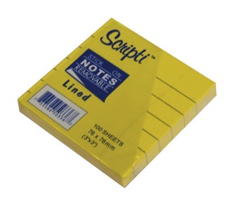 Αυτοκόλλητα χαρτάκια ριγέ κίτρινα 7,6x7,6εκ. 100φ. Αυτοκόλλητα χαρτάκια ριγέ κίτρινα 7,6x7,6εκ. 100φ.