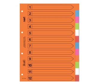 Next διαχωριστικά χάρτινα ντοσιε 1-12 Α4 Next διαχωριστικά χάρτινα ντοσιε 1-12 Α4