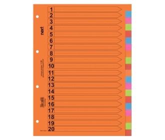 Next διαχωριστικά χάρτινα ντοσιέ 1-20 Α4 Next διαχωριστικά χάρτινα ντοσιέ 1-20 Α4