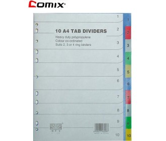 Διαχωριστικά πλαστικά ντοσιέ 1-10 θέματα Α4 Διαχωριστικά πλαστικά ντοσιέ 1-10 θέματα Α4