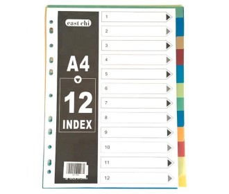 Διαχωριστικά πλαστικά ντοσιέ 1-12 θέματα Α4 Διαχωριστικά πλαστικά ντοσιέ 1-12 θέματα Α4