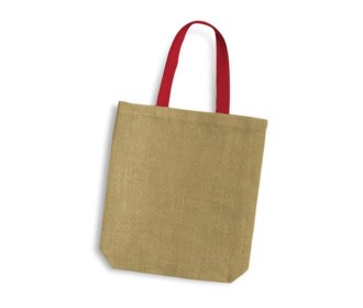 Τσάντα, Y38x8x38εκ από γιούτα/λινάτσα με κόκκινες λαβές Τσάντα, Y38x8x38εκ από γιούτα/λινάτσα με κόκκινες λαβές