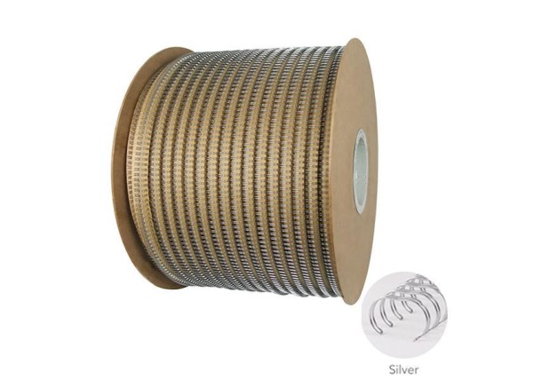 Μεταλλικό σπιράλ βιβλιοδεσίας πομπίνα ασημί 1/4 Μεταλλικό σπιράλ βιβλιοδεσίας πομπίνα ασημί 1/4