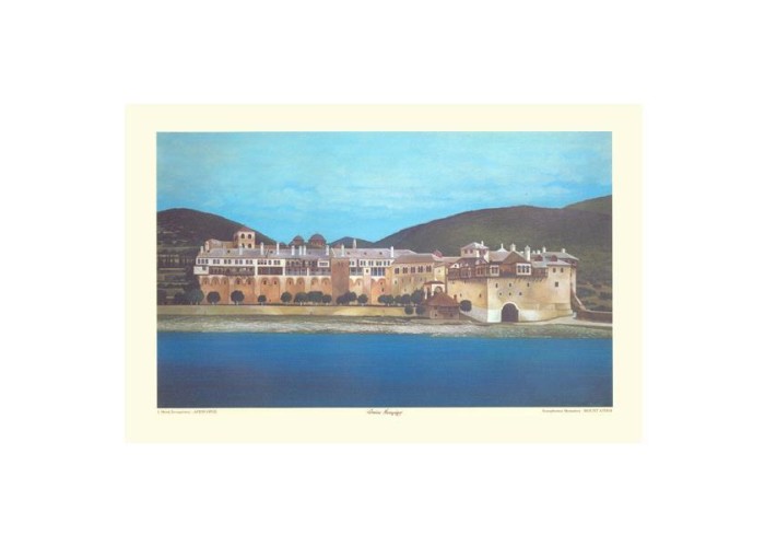 Λιθογραφία  Ι.Μ. Ξενοφώντος 30x40εκ.